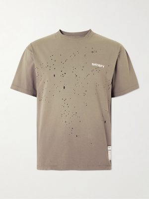 Logo-Print Distressed MothTech™ Organic Cotton-Jersey T-Shirt Logo-Print Distressed MothTech™ Organic Cotton-Jersey T-Shirt