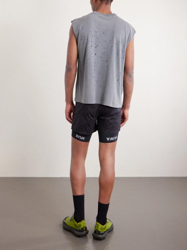 Distressed Logo-Print MothTech™ Organic Cotton-Jersey Tank Top - BK Distressed Logo-Print MothTech™ Organic Cotton-Jersey Tank Top - BK