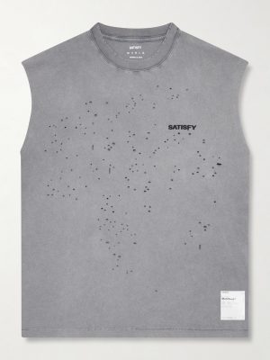 Distressed Logo-Print MothTech™ Organic Cotton-Jersey Tank Top