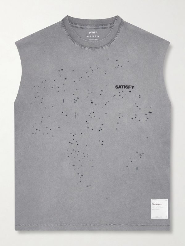 Distressed Logo-Print MothTech™ Organic Cotton-Jersey Tank Top Distressed Logo-Print MothTech™ Organic Cotton-Jersey Tank Top