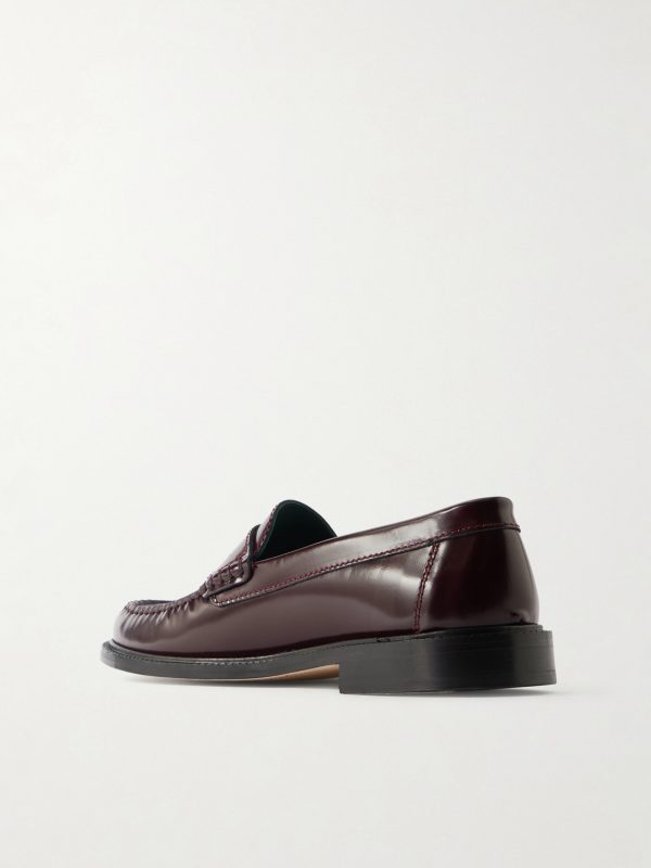 Yardee Polished-Leather Penny Loafers - BK