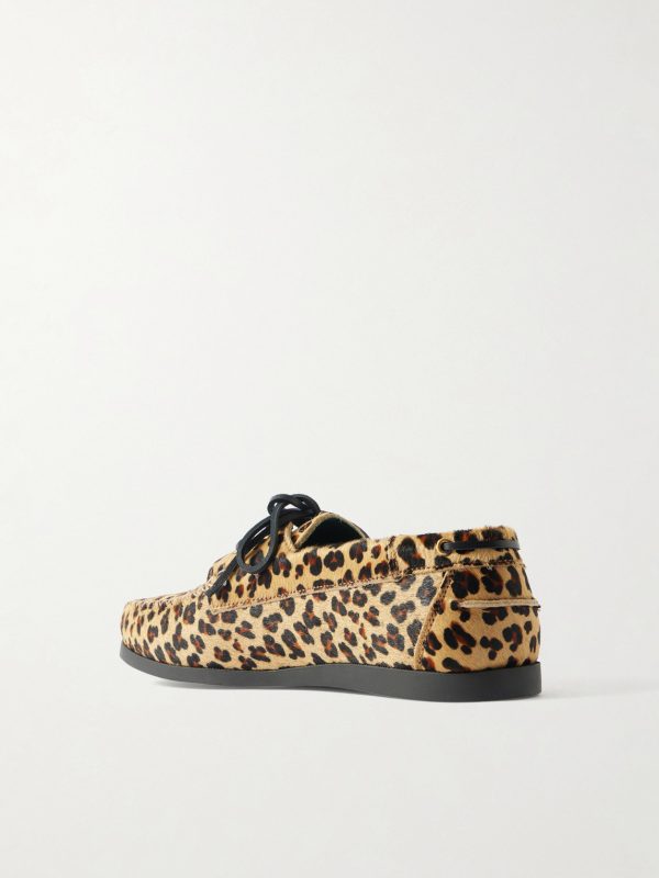 Boatman Leopard-Print Boat Shoes - BK