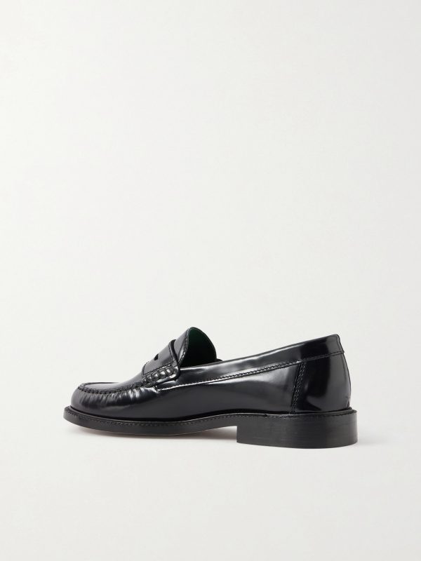 Yardee Polished-Leather Penny Loafers - BK