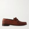 Millo Croc-Effect Leather Boat Shoes Millo Croc-Effect Leather Boat Shoes