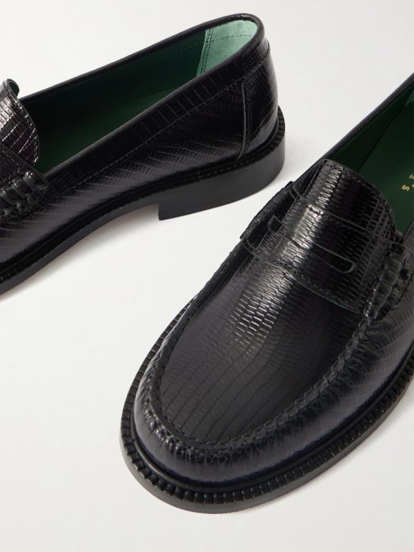 Yardee Lizard-Effect Leather Penny Loafers - CU