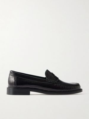 Yardee Lizard-Effect Leather Penny Loafers