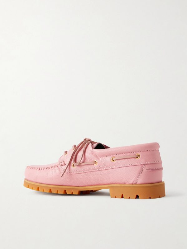Aztec Full-Grain Leather Boat Shoes - BK