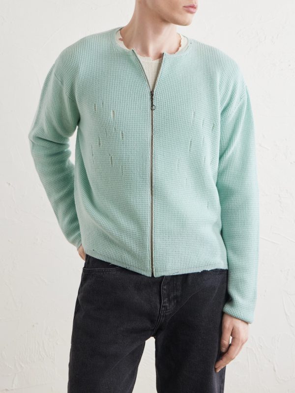 Friends Waffle-Knit Wool and Cashmere-Blend Zip-Up Sweater - FR Friends Waffle-Knit Wool and Cashmere-Blend Zip-Up Sweater - FR