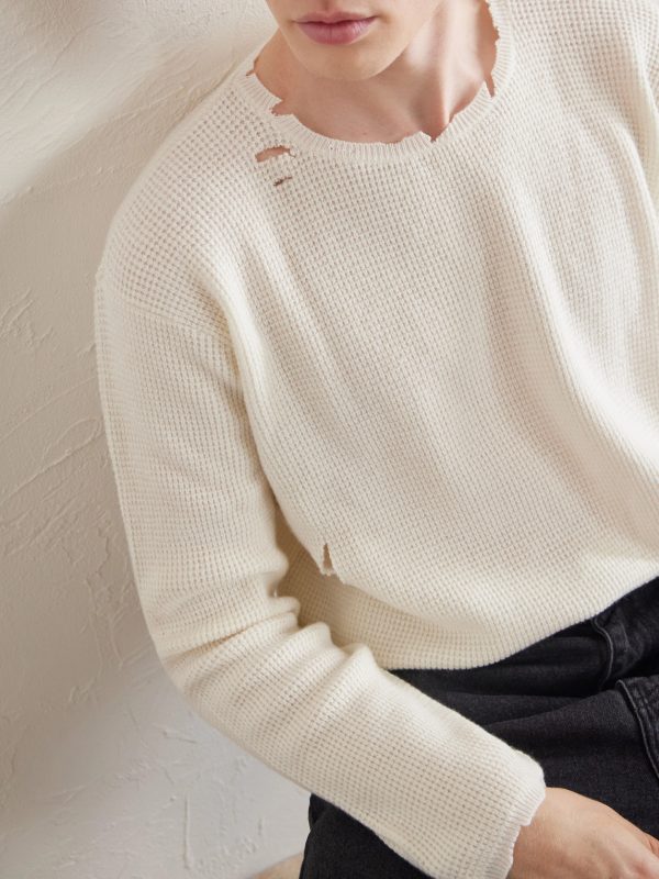 Friends Waffle-Knit Wool and Cashmere-Blend Sweater - CU Friends Waffle-Knit Wool and Cashmere-Blend Sweater - CU