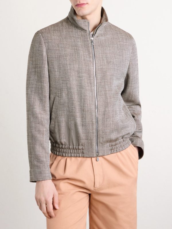 Herringbone Bomber Jacket - FR Herringbone Bomber Jacket - FR