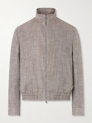 Herringbone Bomber Jacket