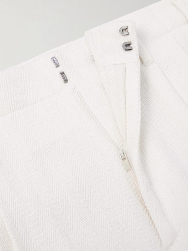 Straight-Leg Cotton and Linen-Blend Trousers - E1 Straight-Leg Cotton and Linen-Blend Trousers - E1