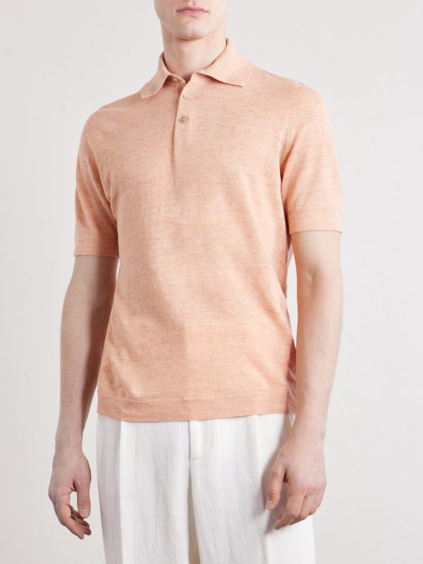 Linen and Cotton-Blend Polo Shirt - FR Linen and Cotton-Blend Polo Shirt - FR