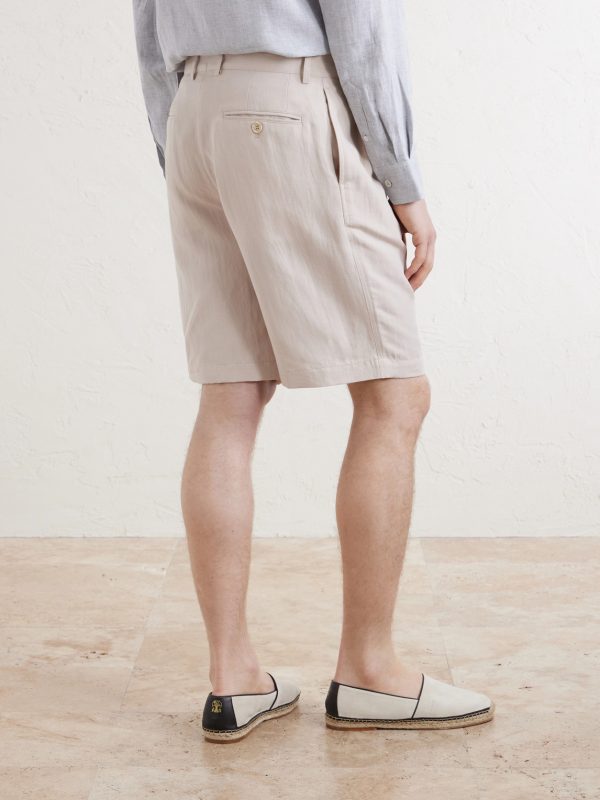 Wide-Leg Pleated Linen and Cotton-Blend Shorts - BK Wide-Leg Pleated Linen and Cotton-Blend Shorts - BK