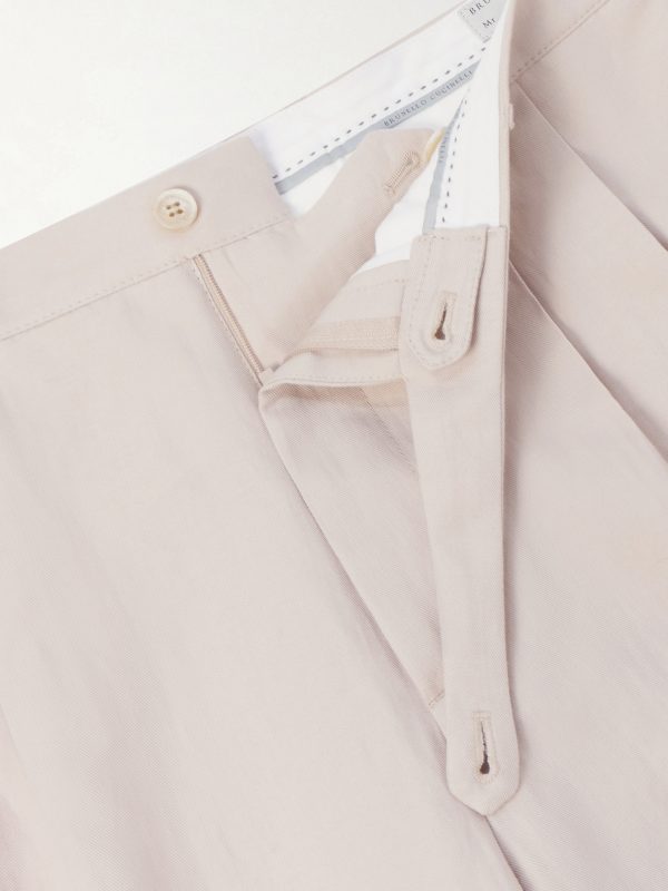 Wide-Leg Pleated Linen and Cotton-Blend Shorts - E1 Wide-Leg Pleated Linen and Cotton-Blend Shorts - E1