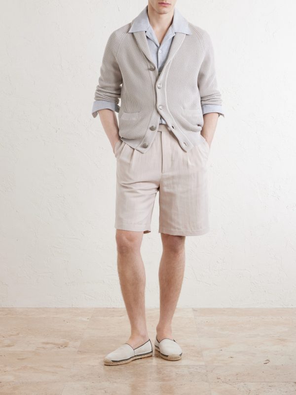 Wide-Leg Pleated Linen and Cotton-Blend Shorts - OU Wide-Leg Pleated Linen and Cotton-Blend Shorts - OU