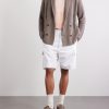 Shawl-Collar Double-Breasted Ribbed Cotton Cardigan - OU Shawl-Collar Double-Breasted Ribbed Cotton Cardigan - OU