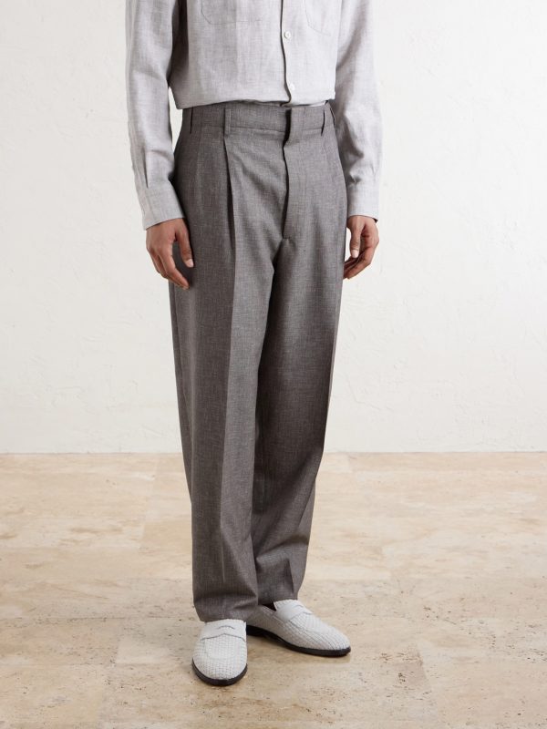 Straight-Leg Pleated Wool Suit Trousers - FR Straight-Leg Pleated Wool Suit Trousers - FR