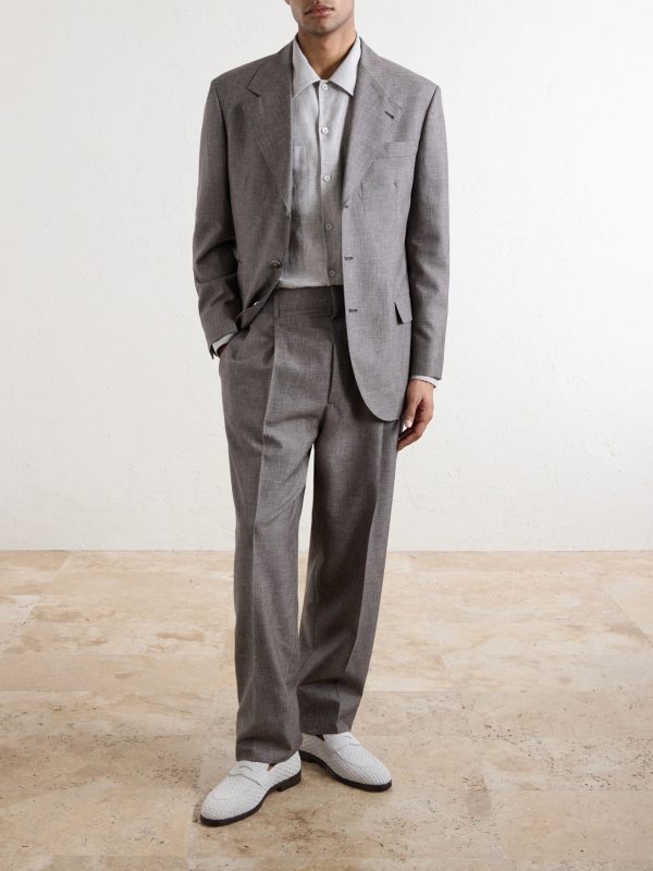 Straight-Leg Pleated Wool Suit Trousers - OU Straight-Leg Pleated Wool Suit Trousers - OU
