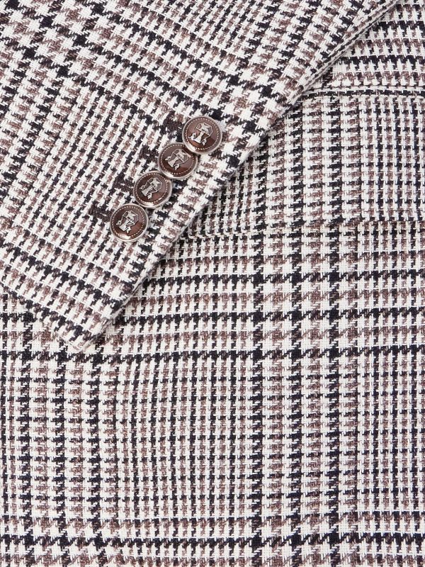 Prince of Wales Checked Linen, Silk and Wool-Blend Tweed Blazer - E1 Prince of Wales Checked Linen, Silk and Wool-Blend Tweed Blazer - E1