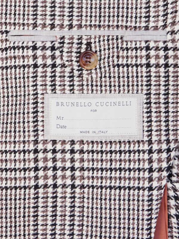 Prince of Wales Checked Linen, Silk and Wool-Blend Tweed Blazer - E2 Prince of Wales Checked Linen, Silk and Wool-Blend Tweed Blazer - E2