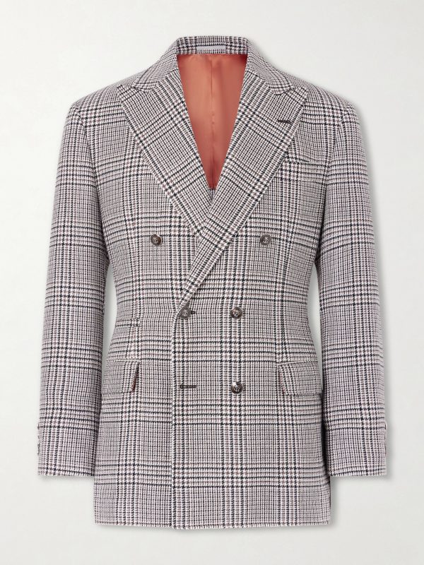 Prince of Wales Checked Linen, Silk and Wool-Blend Tweed Blazer Prince of Wales Checked Linen, Silk and Wool-Blend Tweed Blazer