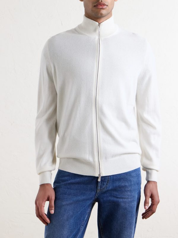 Cashmere Zip-Up Sweater - FR