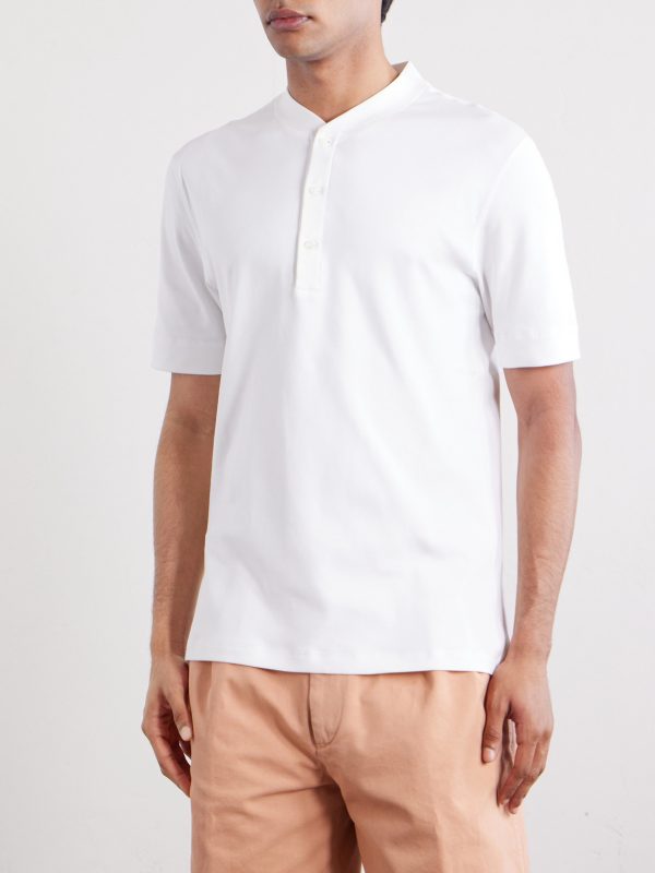 Ribbed Jersey Henley T-Shirt - FR Ribbed Jersey Henley T-Shirt - FR