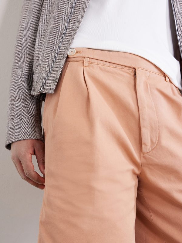 Straight-Leg Pleated Cotton Shorts - CU Straight-Leg Pleated Cotton Shorts - CU