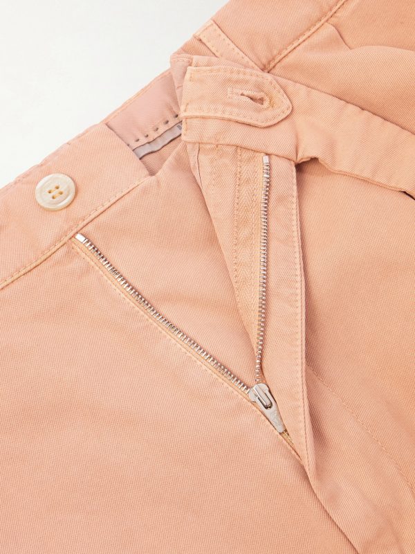 Straight-Leg Pleated Cotton Shorts - E1 Straight-Leg Pleated Cotton Shorts - E1
