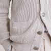 Shawl-Collar Ribbed Cotton Cardigan - CU Shawl-Collar Ribbed Cotton Cardigan - CU