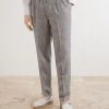 Straight-Leg Pleated Herringbone Trousers - FR Straight-Leg Pleated Herringbone Trousers - FR