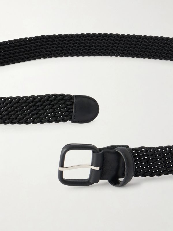 Leather-Trimmed Woven Belt - E1 Leather-Trimmed Woven Belt - E1
