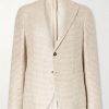 Houndstooth Linen and Silk-Blend Blazer Houndstooth Linen and Silk-Blend Blazer