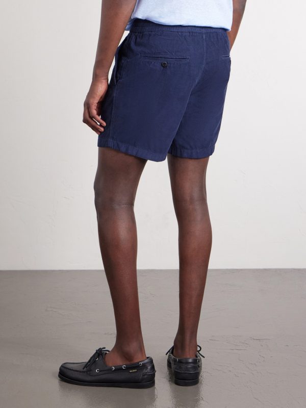 Straight-Leg Cotton-Corduroy Drawstring Shorts - BK