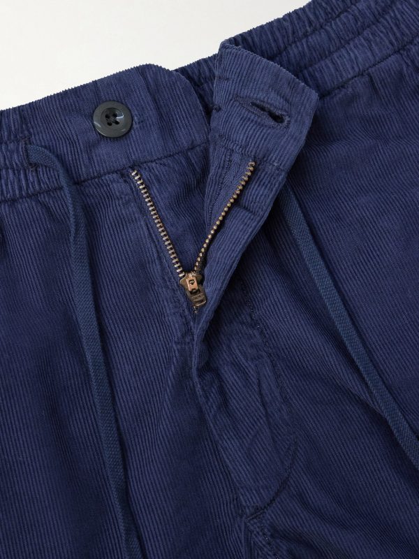 Straight-Leg Cotton-Corduroy Drawstring Shorts - E1