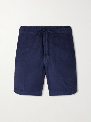 Straight-Leg Cotton-Corduroy Drawstring Shorts