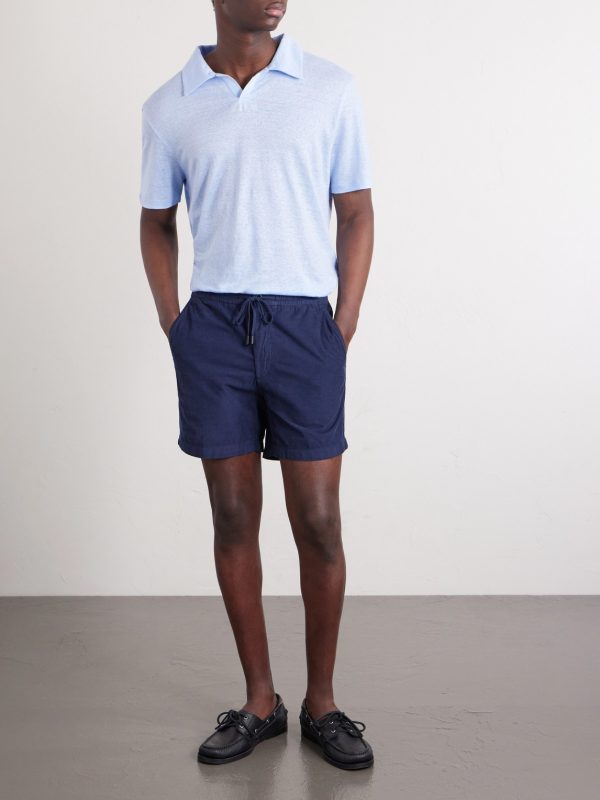 Straight-Leg Cotton-Corduroy Drawstring Shorts - OU