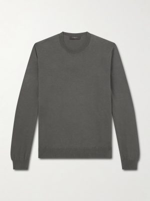 Cotton and Silk-Blend Sweater Cotton and Silk-Blend Sweater