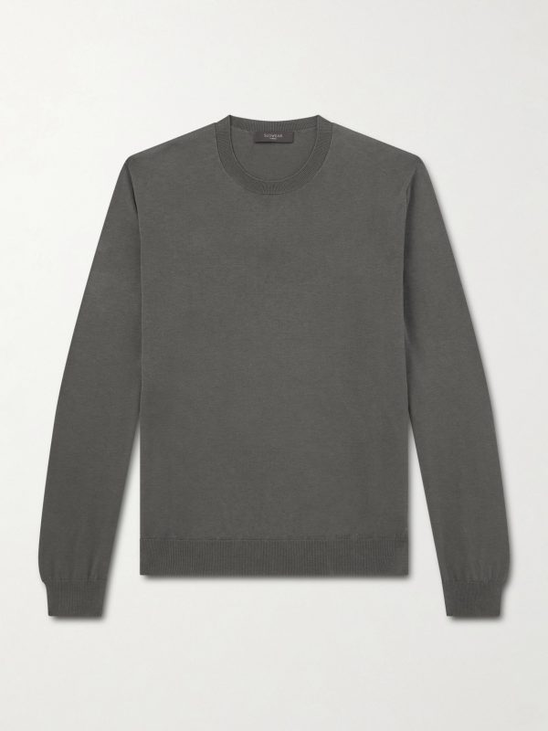 Cotton and Silk-Blend Sweater Cotton and Silk-Blend Sweater