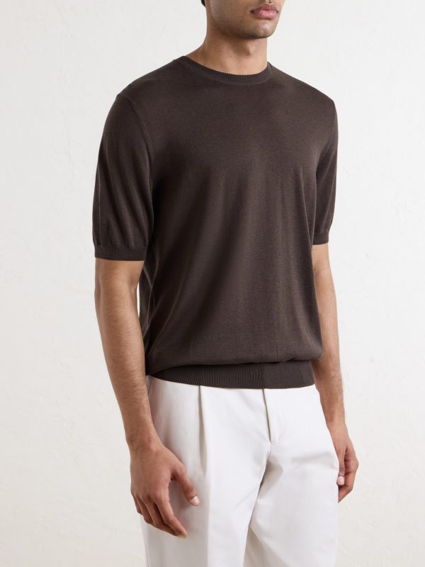 Cotton and Silk-Blend T-Shirt - FR Cotton and Silk-Blend T-Shirt - FR