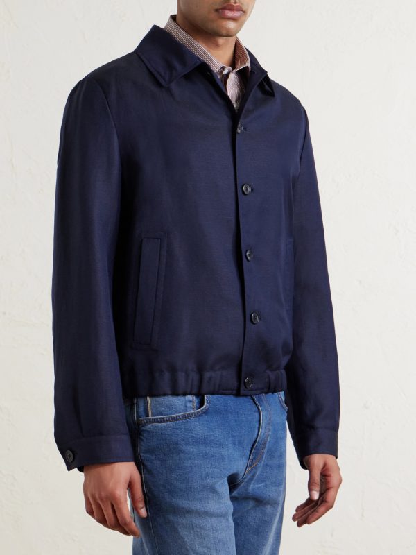 Wool and Linen-Blend Bomber - FR Wool and Linen-Blend Bomber - FR