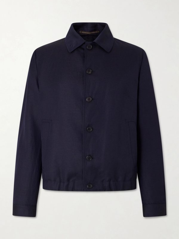 Wool and Linen-Blend Bomber Wool and Linen-Blend Bomber