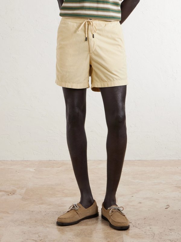 Straight-Leg Cotton-Corduroy Drawstring Shorts - FR Straight-Leg Cotton-Corduroy Drawstring Shorts - FR