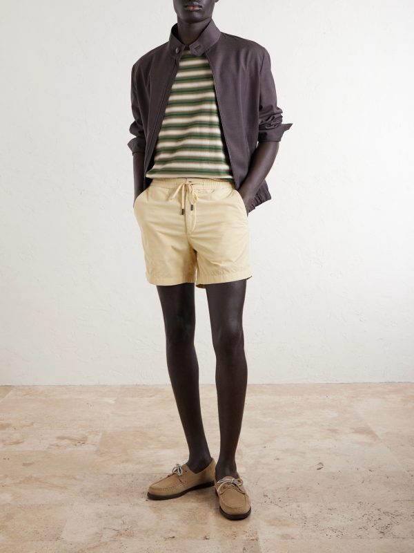 Straight-Leg Cotton-Corduroy Drawstring Shorts - OU Straight-Leg Cotton-Corduroy Drawstring Shorts - OU