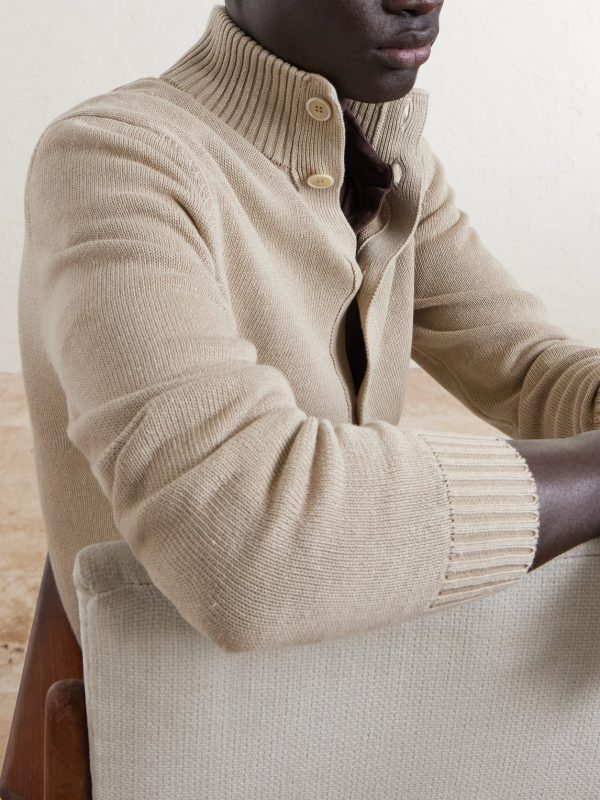 Linen and Cotton-Blend Cardigan - CU Linen and Cotton-Blend Cardigan - CU