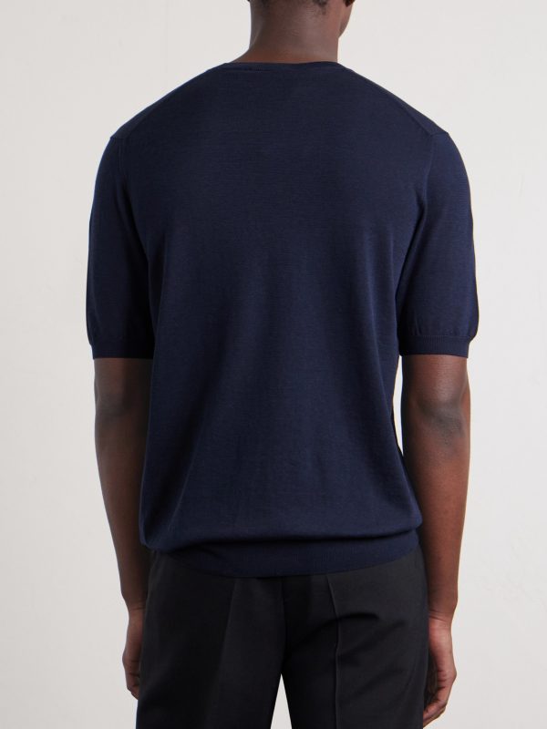 Cotton and Silk-Blend T-Shirt - BK
