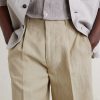 Straight-Leg Pleated Linen Shorts - CU