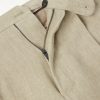 Straight-Leg Pleated Linen Trousers - E1 Straight-Leg Pleated Linen Trousers - E1