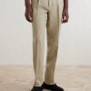 Straight-Leg Pleated Linen Trousers - FR Straight-Leg Pleated Linen Trousers - FR